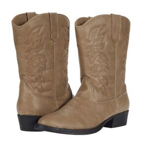 Deer Stag Tan light taupe Brown Ranch Western Cowboy Boots - kids size 2